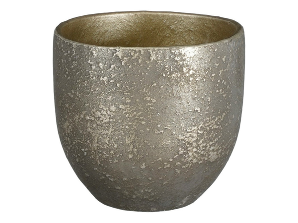 Mica Carrie Round Black Rustic Plant Pot -Medium or Small
