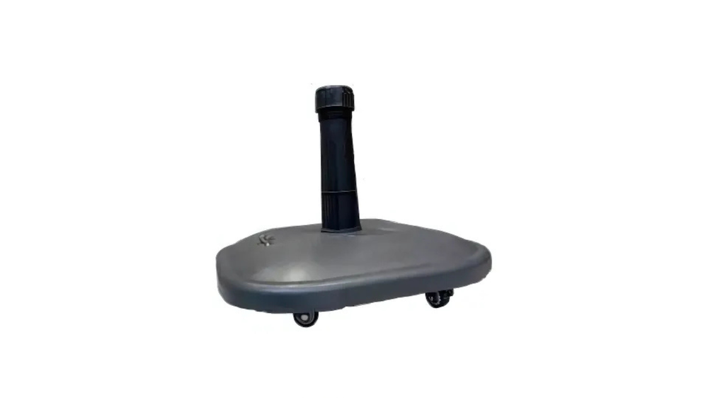 Concrete Square Grey Parasol Base with Wheels