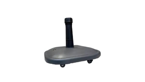 Concrete Square Grey Parasol Base with Wheels