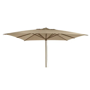 Bergamo Large Eucalyptus Wood Parasol – 3x4m Taupe Sun Umbrella with Water-Repellent Canopy