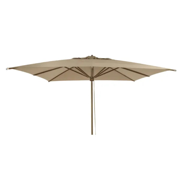 Bergamo Large Eucalyptus Wood Parasol – 3x4m Taupe Sun Umbrella with Water-Repellent Canopy