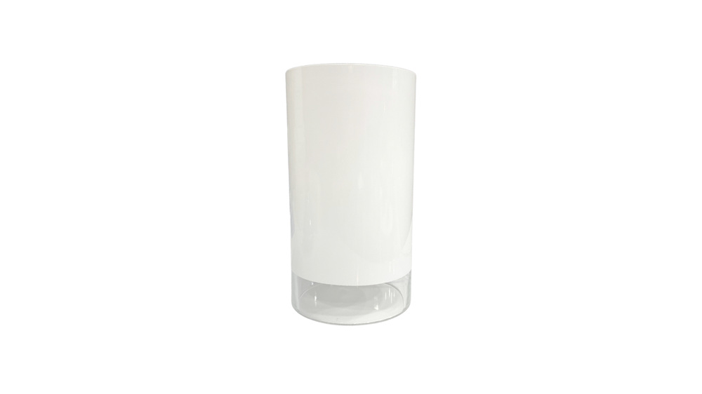 Small White Glass & Transparent Table Lamp