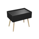 Kilian Designer Side Table – Matte Nightstand with Integrated Storage Box in Black or White