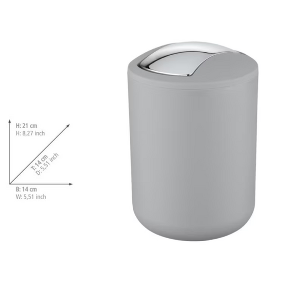 Wenko Brasil Grey 2-Swing Lid Trash Bin