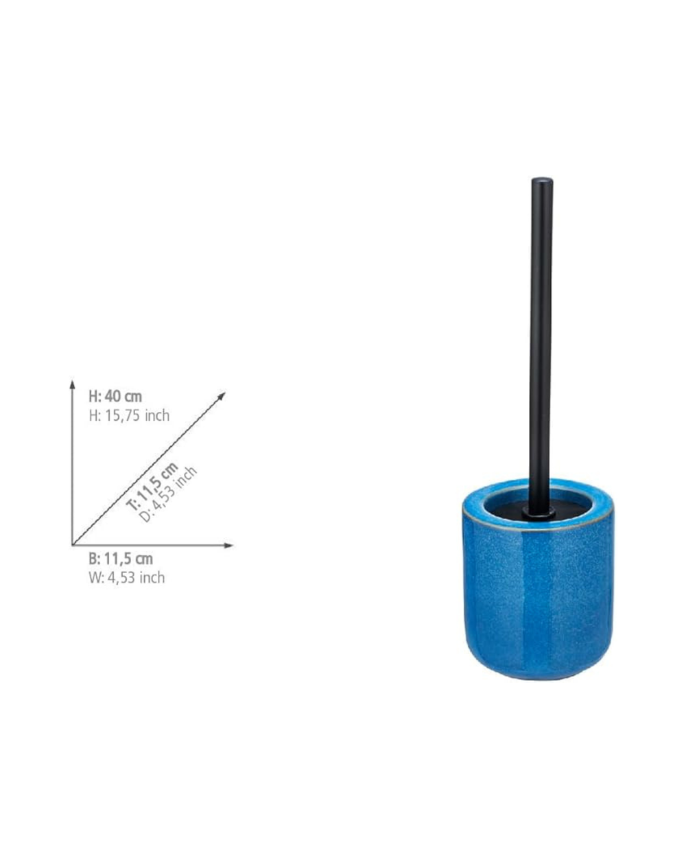 Wenko Varzi Ceramic Blue Toilet Brush