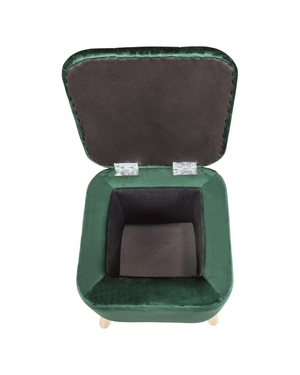 Wenko Velvet Green Stool With Storage