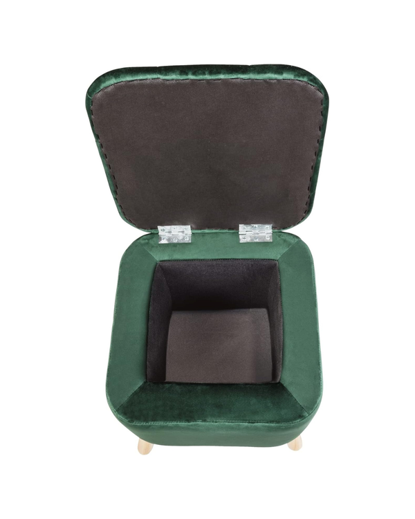 Wenko Velvet Green Stool With Storage