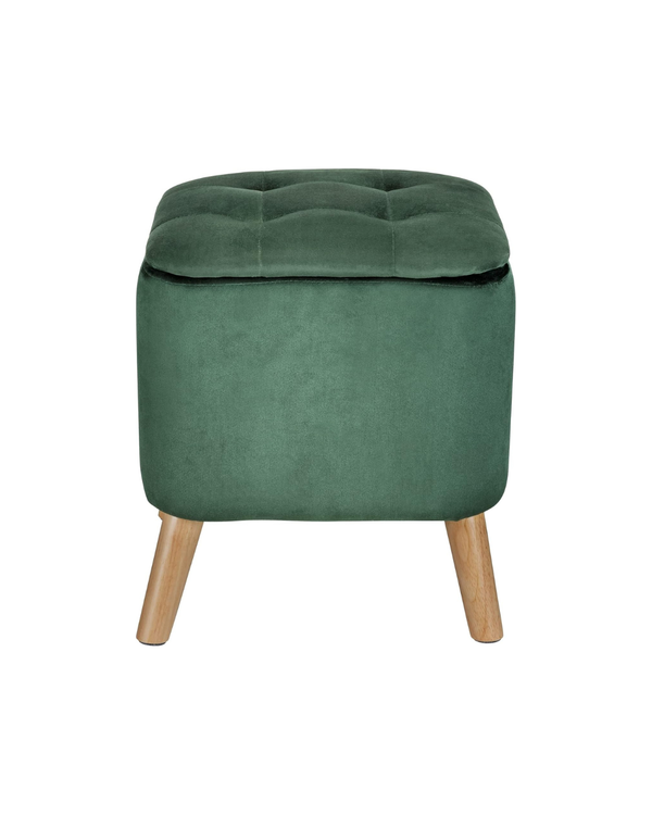 Wenko Velvet Green Stool With Storage