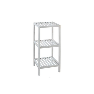 Wenko Norway 3-Tier Standing Shelf – Vintage White Solid Wood Storage Rack for Bathroom & Living Room