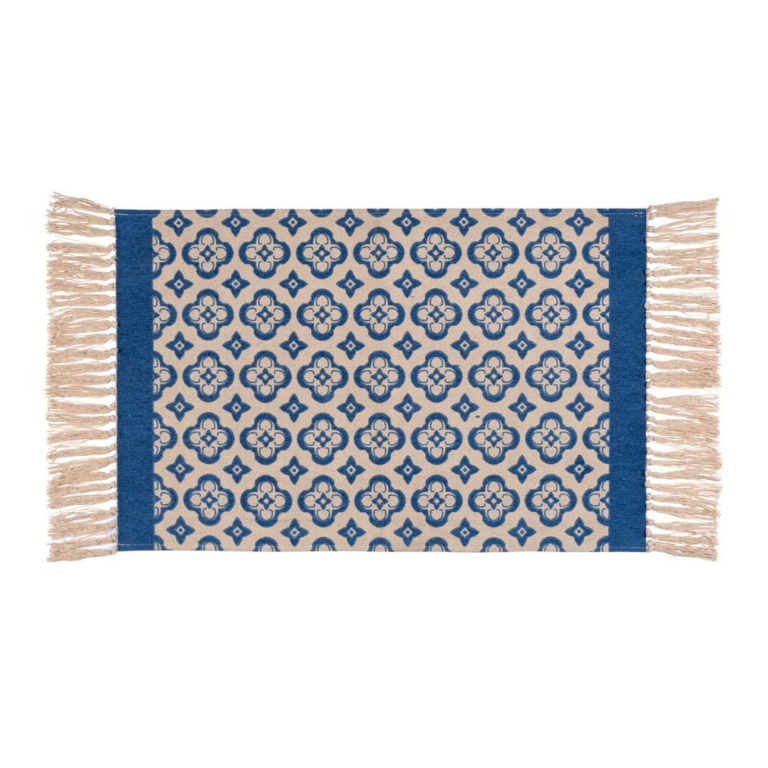 Wenko Presa Blue Oriental Print Bath Mat