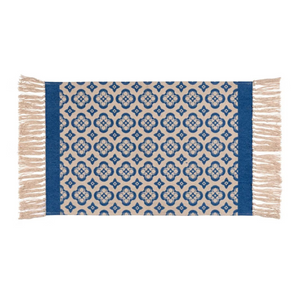Wenko Presa Blue Oriental Print Bath Mat