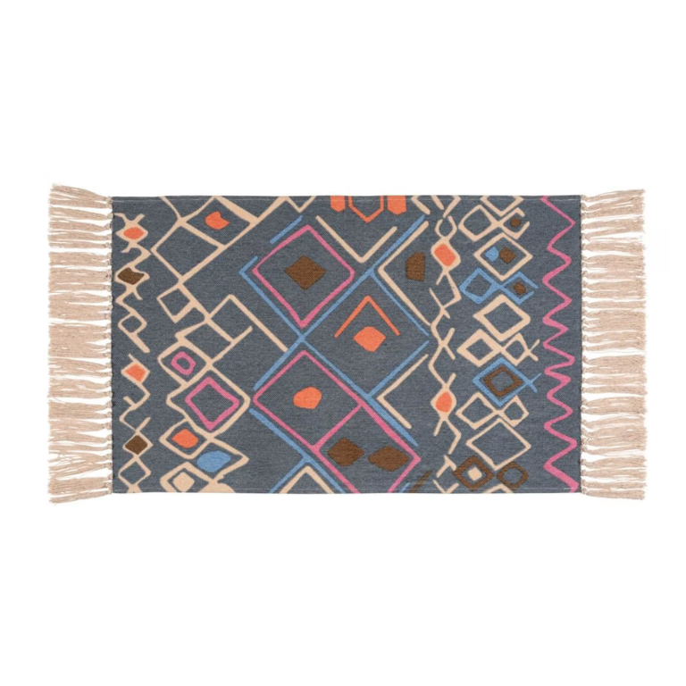 Wenko Massa Bath Mat in Gray with multicolor accents