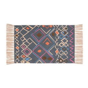Wenko Massa Bath Mat in Gray with multicolor accents