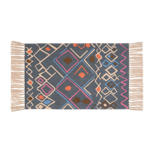 Wenko Massa Bath Mat in Gray with multicolor accents