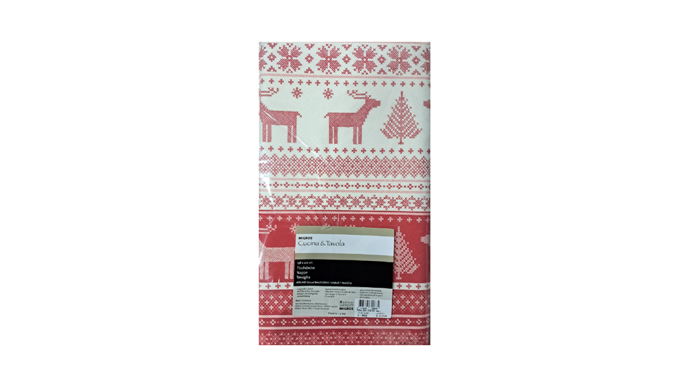 Christmas-Tablecloth, Red (138x220 cm)