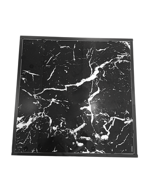 Nevia-2 Glass Marble Look Square Table by Reality