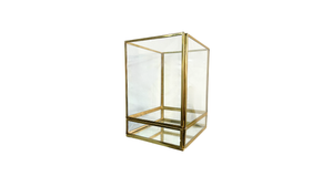 Micasa Clear and Gold Vase/Box with Mirror - Medium & Large