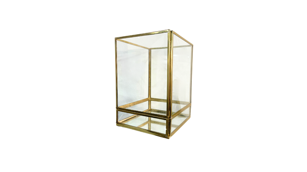Micasa Clear and Gold Vase/Box with Mirror - Medium & Large