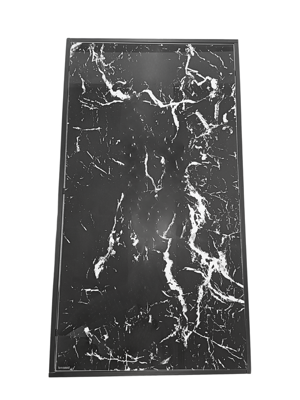 Nevio-1 Glass Marble Look Rectangular Table by Reality