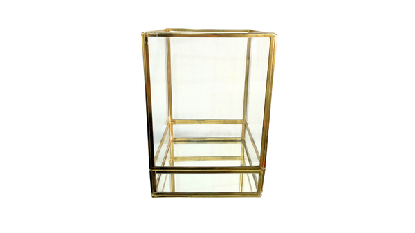 Micasa Clear and Gold Vase/Box with Mirror - Medium & Large
