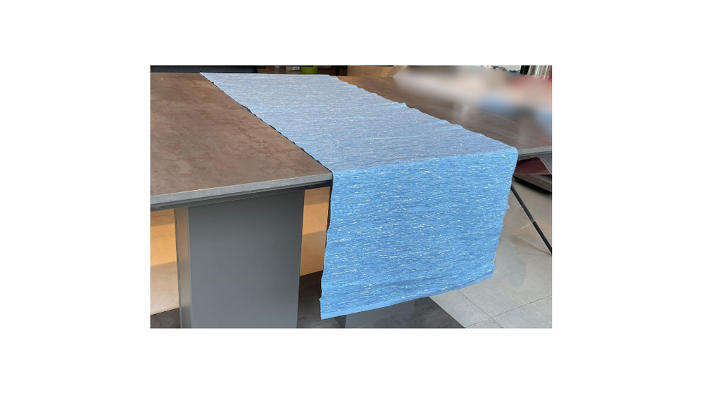 Table Runner Blue & Silver
