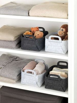 Wenko Felt basket Mod. Nina S dark grey, set of 2