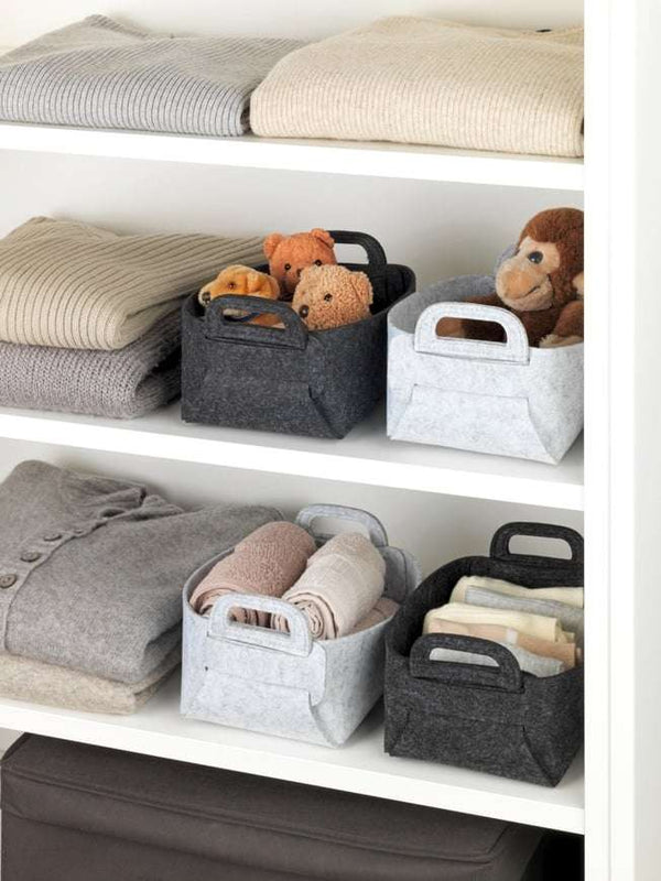 Wenko Felt basket Mod. Nina S dark grey, set of 2
