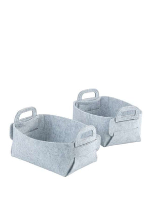 Wenko Felt basket Mod. Nina S light grey, set of 2