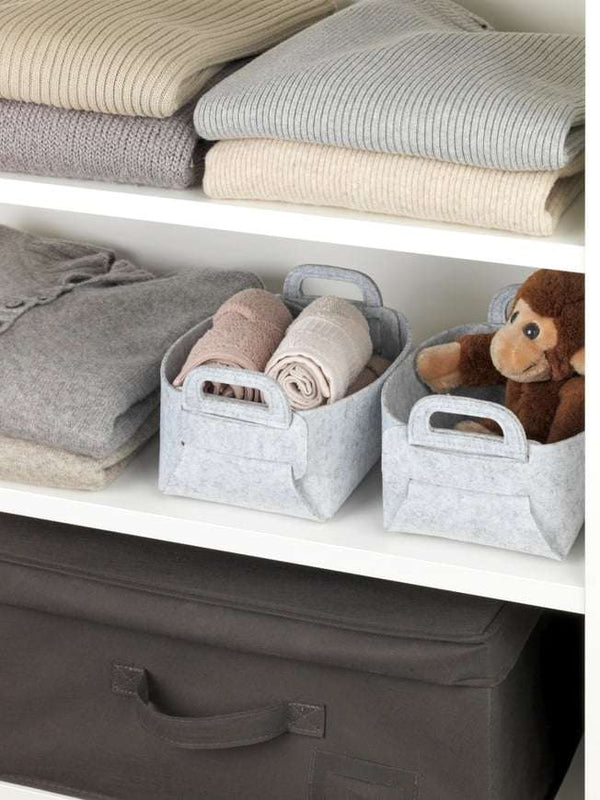 Wenko Felt basket Mod. Nina S light grey, set of 2
