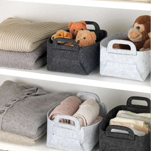 Wenko Felt basket Mod. Nina S light grey, set of 2