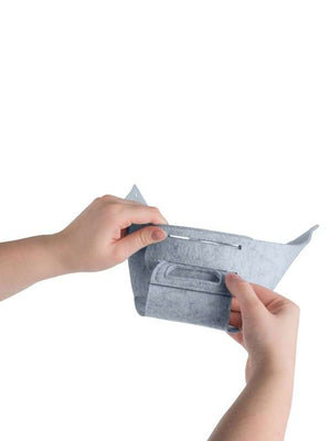 Wenko Felt basket Mod. Nina S light grey, set of 2