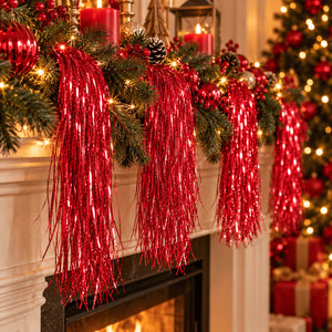 Noël Red Lametta Christmas Tinsel – 50 cm