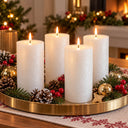 Wenzel Safe Candle Rustic Pillar Candles – Set of 4 – 15 × 7 cm