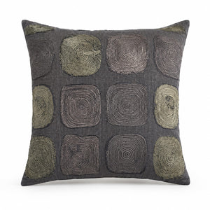 Tiseco Home Studio Cushion with Charcoal Grey & Green Abstract Circles