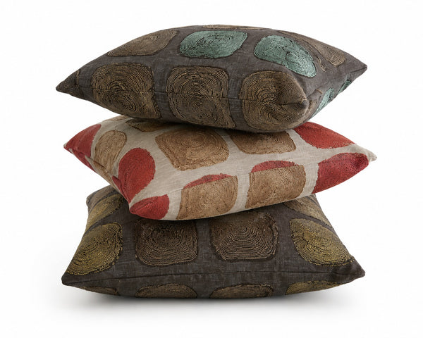 Tiseco Home Studio Cushion with Pink & Burgundy Abstract Circles