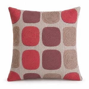 Tiseco Home Studio Cushion with Pink & Burgundy Abstract Circles