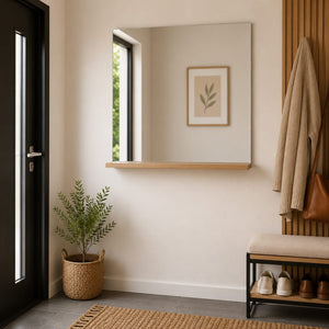 Modern Wall Mirror with Floating Shelf