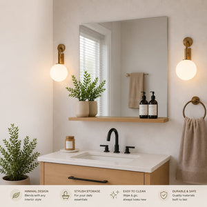 Modern Wall Mirror with Floating Shelf