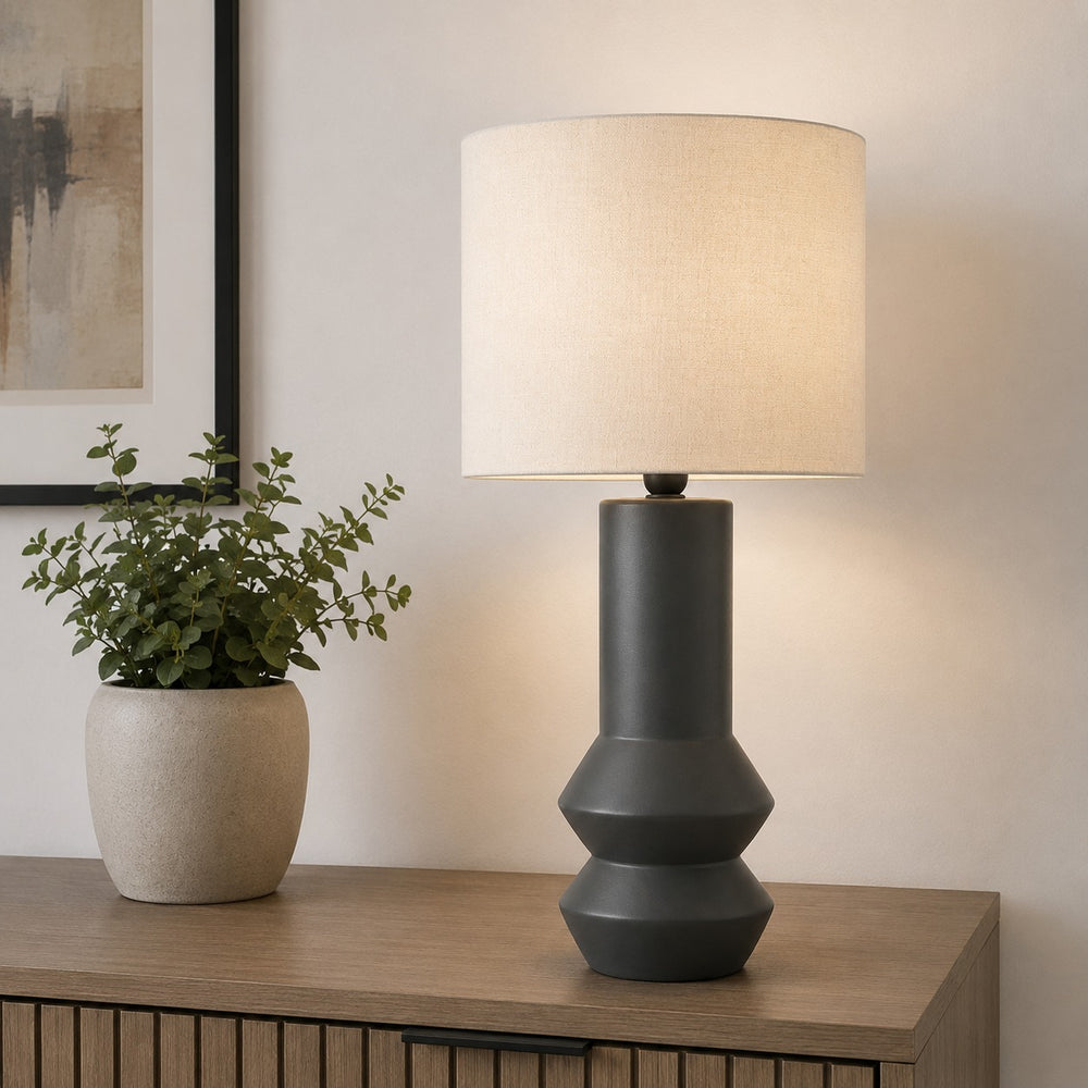 Nino Modern Ceramic Table Lamp with Fabric Shade
