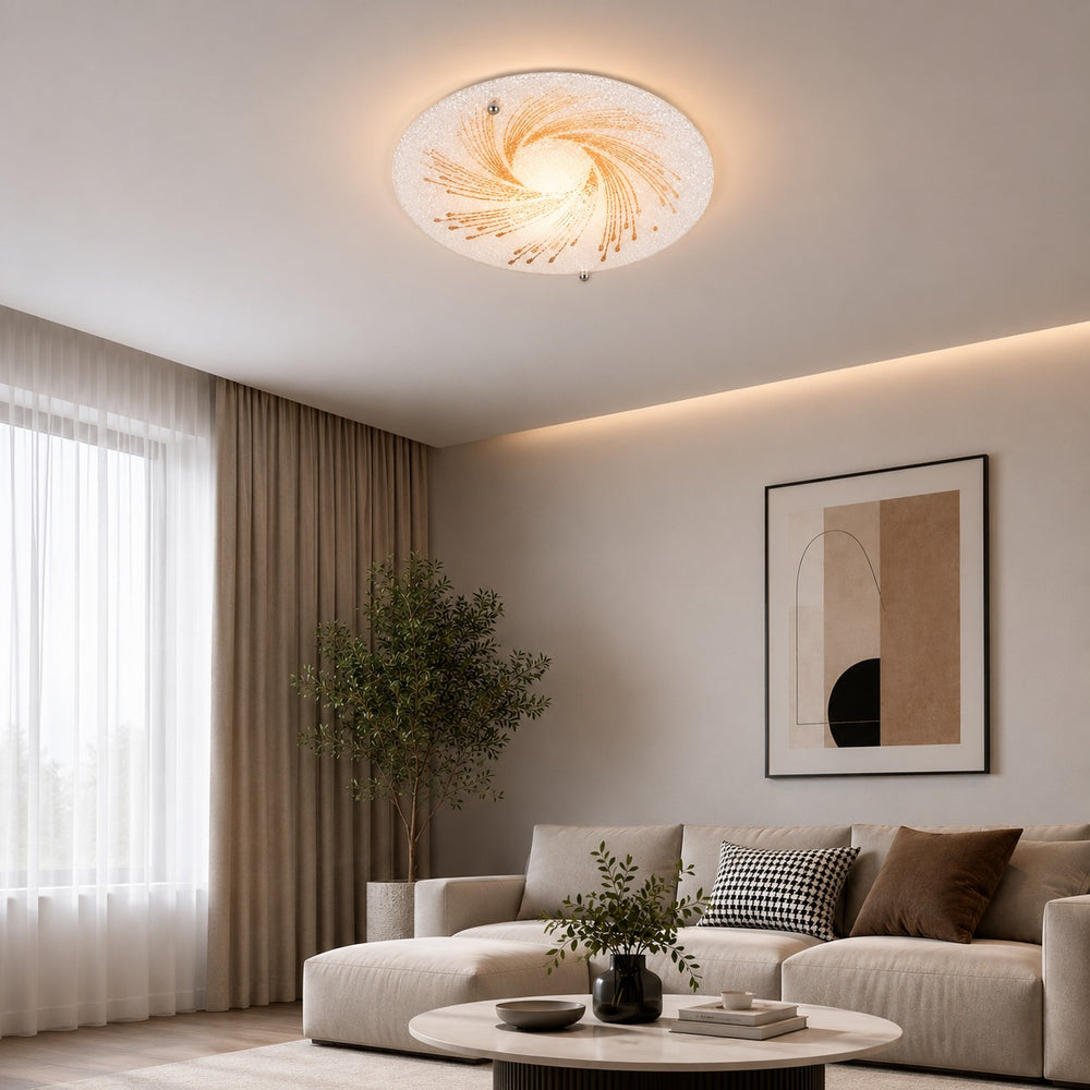 Nino Monza Decorative Glass Flush Ceiling Light