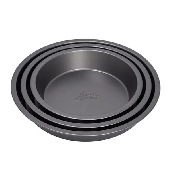 Betty Crocker Non-Stick Round Baking Pan Set Of 3 Pieces 24/28/32cm
