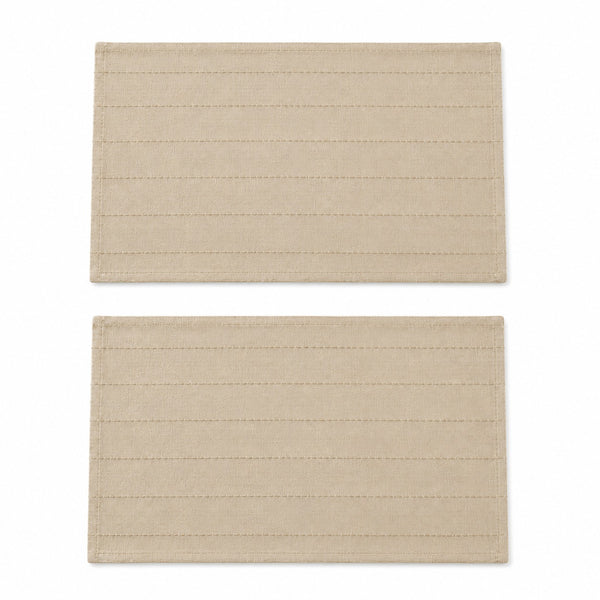 Set of 2 Beige Woven Placemats