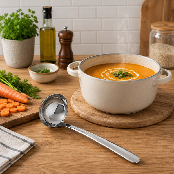 RoyalVKB Stainless Steel Soup Ladle – 28 cm