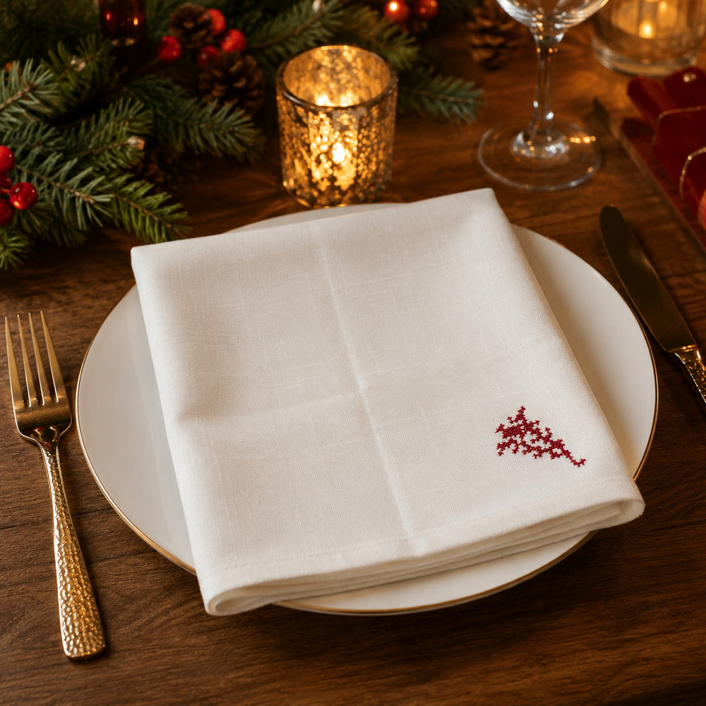 Erwin Müller Festive Embroidered Table Napkin - Set of 6 Pieces
