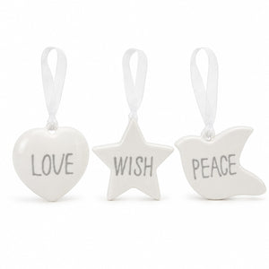 Migros Porcelain Christmas Ornaments – Set of 3