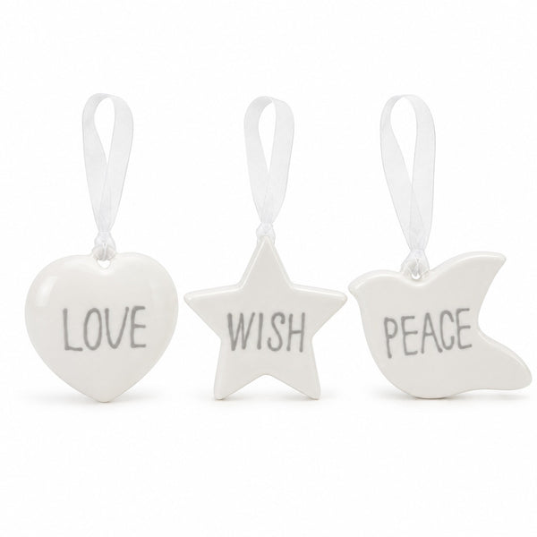 Migros Porcelain Christmas Ornaments – Set of 3
