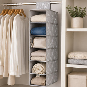 Voila Space Saver 6-Compartment Hanging Wardrobe Organizer