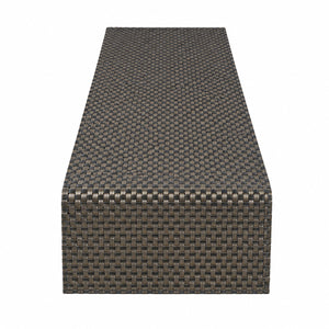 Dark Grey & Gold Woven Table Runner