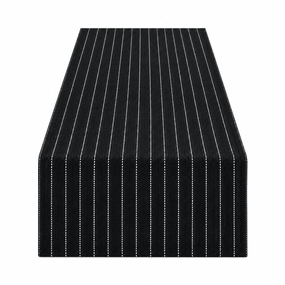black table runner, striped table runner 145 cm, modern dining table runner, black and white table runner, woven table runner, contemporary table décor, dining table decoration, 145 x 50 cm table runner