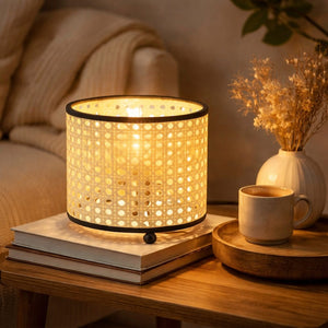 Nino Germany Vintage Rattan Weave Table Lamp